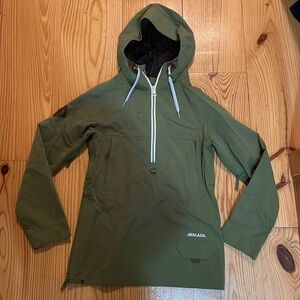 Armada ski anorak olive green shell small snowboard pull-over jacket coat